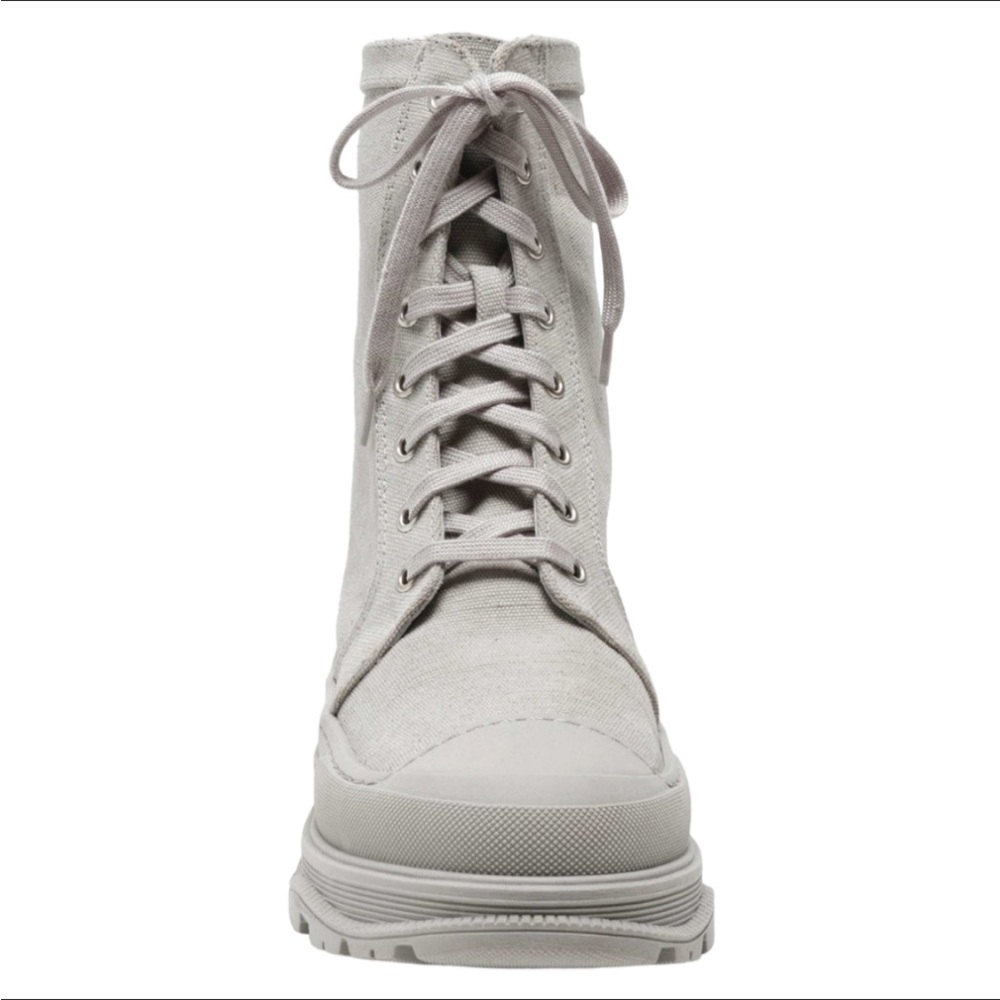 NWT Free People Military Boot Camp Out Canvas Dove Grey SZ 8 - Picture 4 of 15